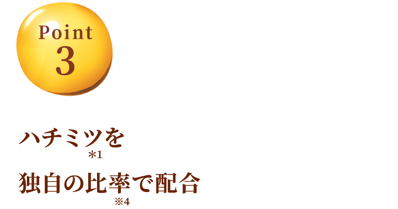ハチミツを独自の比率で配合