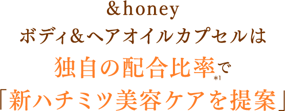 &honey ボディ＆ヘアオイルカプセルは独自の配合比率（＊1）で「新ハチミツ美容ケアを提案」