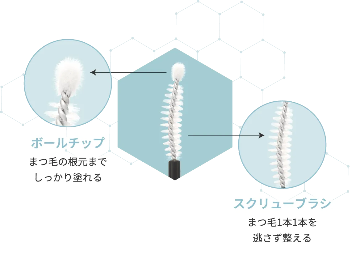 ボールチップ まつ毛の根元までしっかり塗れる スクリューブラシ まつ毛1本1本を逃さず整える