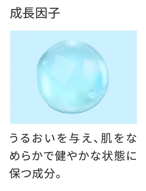 成長因子 うるおいを与え、肌をなめらかで健やかな状態に保つ成分