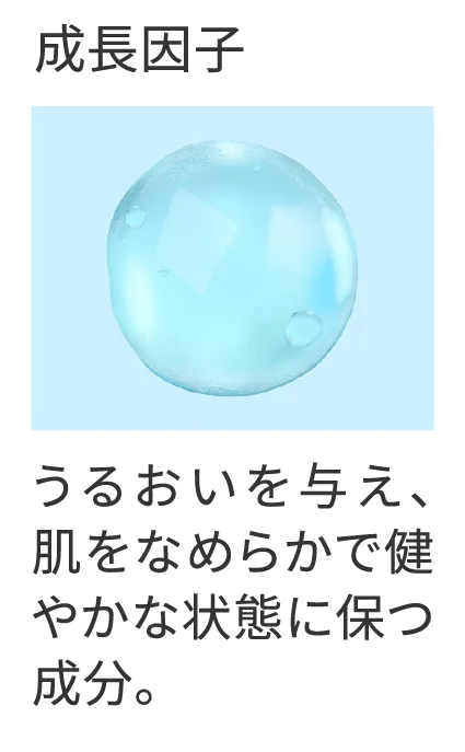 成長因子 うるおいを与え、肌をなめらかで健やかな状態に保つ成分